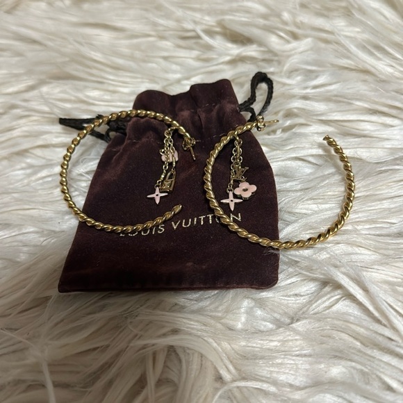 Louis Vuitton Jewelry - Authentic Louis Vuitton sweet monogram gold hoop earrings